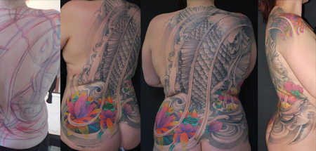 tattoos/ - Koi Fish Backpiece - 61593